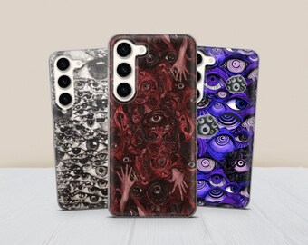 Creepy Eyes Phone Case - Gore Horror Eyeball Cover for Samsung S26 S25 Fe S24 Ultra S23 S20 A37 A56 A16 A17  iPhone 17 Pro 16 15 14