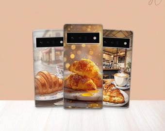 Croissant Phone Case Bread French Food Cover for Pixel 10 Pro Xl 9A 8 7 6 iPhone 17 16 15 14 13 12 Samsung S26 S25 S24 Ultra S23 A56 A16 A17