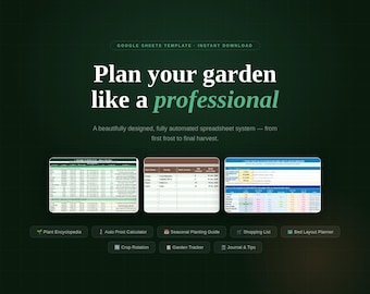 Garden Planner Google Sheets Template – Seed to Harvest Tracker (Digital Download) + Free Planting Calendar