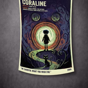 Coraline Wall Art, Coraline Tapestry, Movie Print Design #12