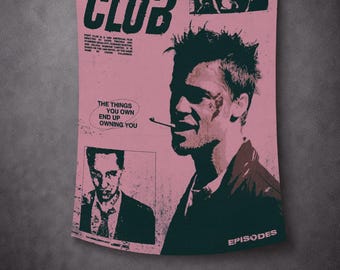 Fight Club Wall Art, Fight Club Tapestry, Movie Print