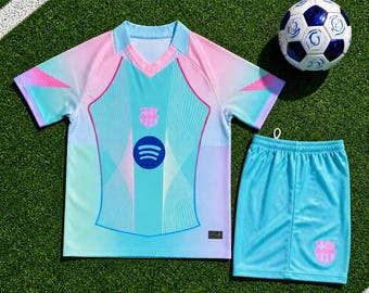 Barcelona Yamal Jersey Personalized and Shorts Set, Youth Fan Apparel