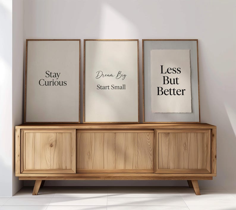 Minimalist Motivational Quote Printable Wall Art Set, Neutral ...