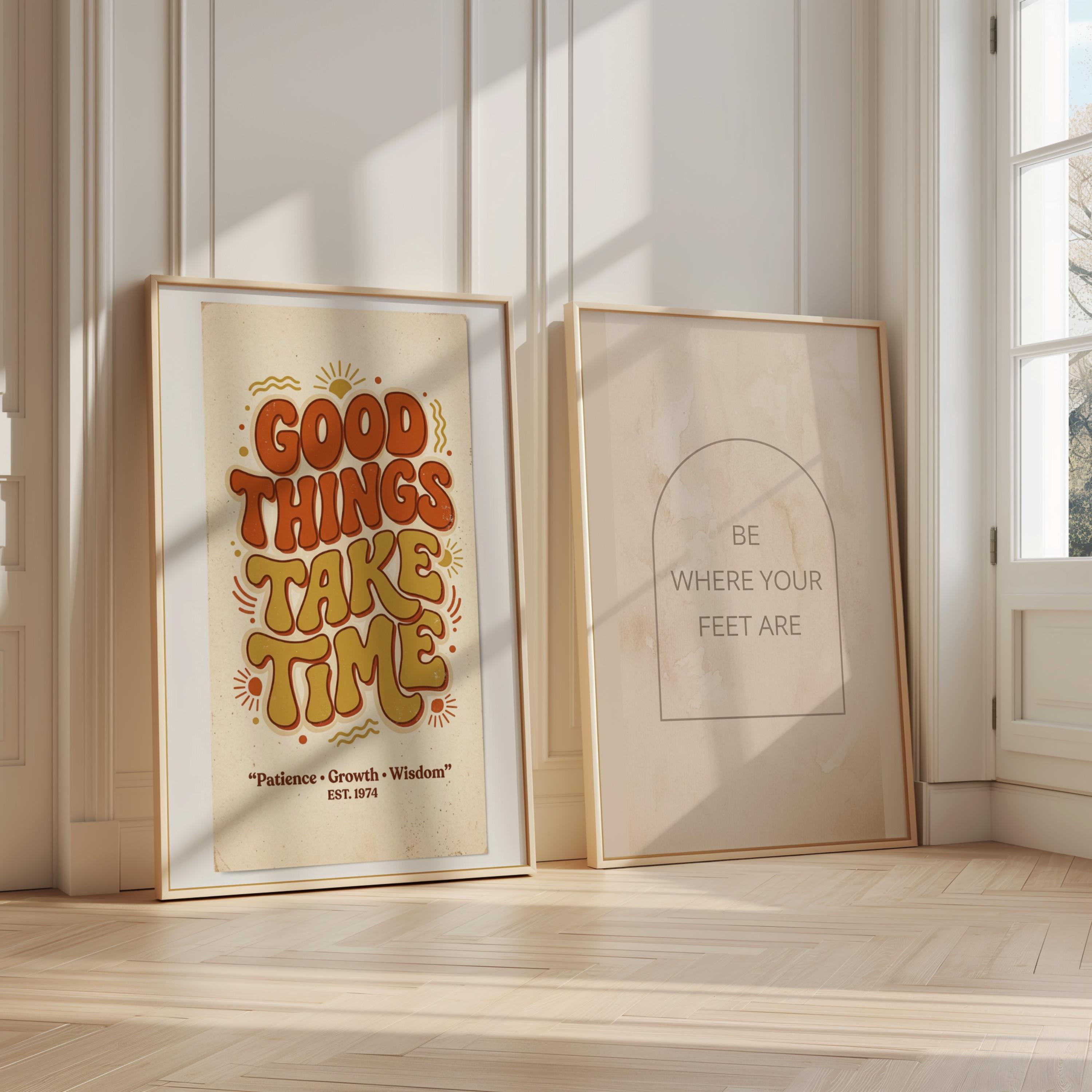 Minimalist Motivational Quote Printable Wall Art Set, Neutral ...