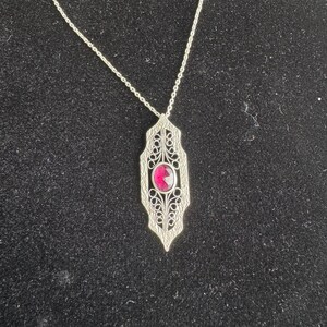 Turmalinhalsband 925 sterlingsilver, handgjort filigranhänge för kvinnor, halsband med natursten, hantverksmässiga Telkari-smycken bild 3