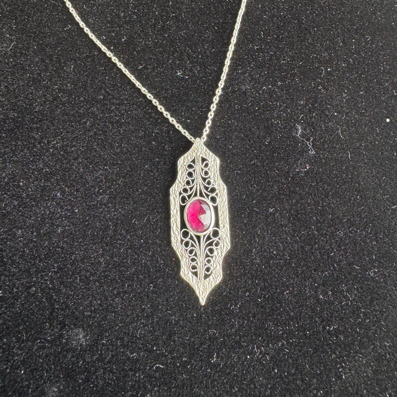 Turmalinhalsband 925 sterlingsilver, handgjort filigranhänge för kvinnor, halsband med natursten, hantverksmässiga Telkari-smycken bild 3