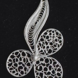 Trinity Pendant Necklace 925 Sterling Silver, Handmade Filigree Telkari Necklace for Women, Faith Hope Love Jewelry, Artisan Gift image 4