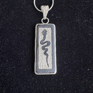 Snake Pendant Necklace 925 Sterling Silver and Ebony Wood, Handmade Serpent Necklace for Women, Hand Sawn Wood Jewelry, Artisan Gift image 9