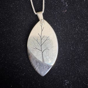 Tree of Life Necklace 925 Sterling Silver and Ebony Wood, Handmade Hand Sawn Pendant for Women, Nature Wood Jewelry, Artisan Gift image 10