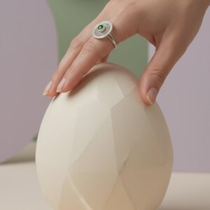 Anel de Turmalina em Prata de Lei 925, Anel Artesanal com Design Orgânico em Filigrana, Anel com Gema Natural para Mulheres, Joia Artesanal Exclusiva. imagem 4