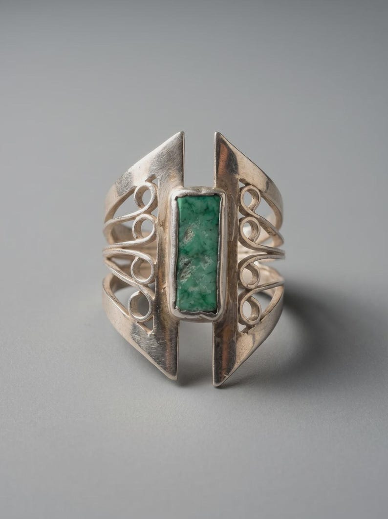 Anillo de piedra turquesa en plata de ley 925, anillo de filigrana hecho a mano para mujer, delicado anillo de piedra preciosa, regalo único de joyería artesanal de plata imagen 4