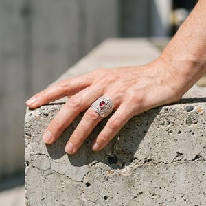 Tourmaline Statement Ring 925 Sterling Silver, Handmade Filigree Wide Band Ring for Women, Natural Gemstone Jewelry, Artisan Gift image 5