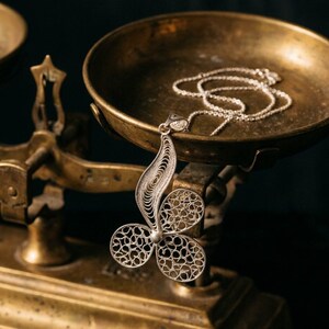 Trinity Pendant Necklace 925 Sterling Silver, Handmade Filigree Telkari Necklace for Women, Faith Hope Love Jewelry, Artisan Gift image 8
