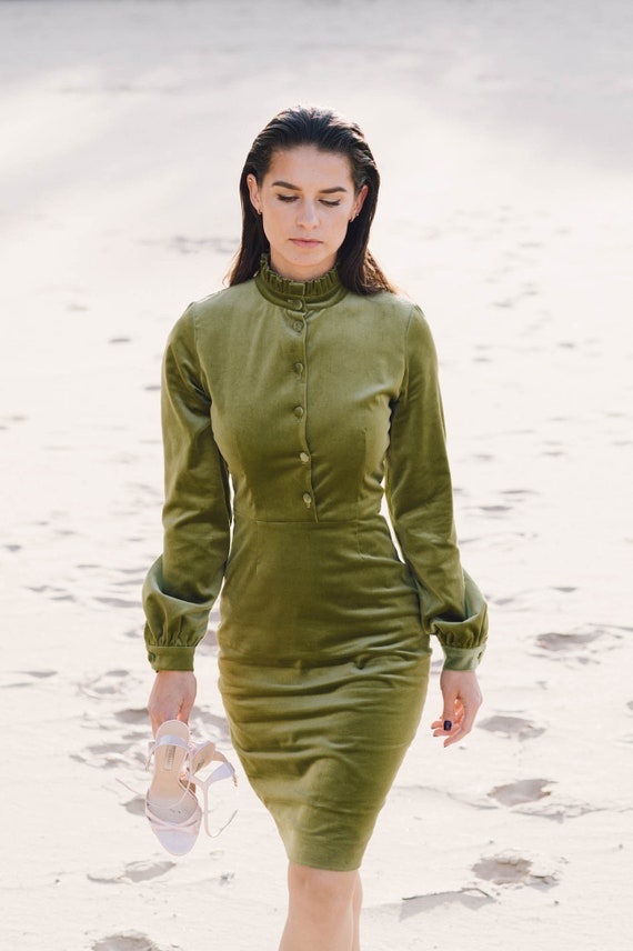 Long Sleeve Midi Dress Wedding Guest 