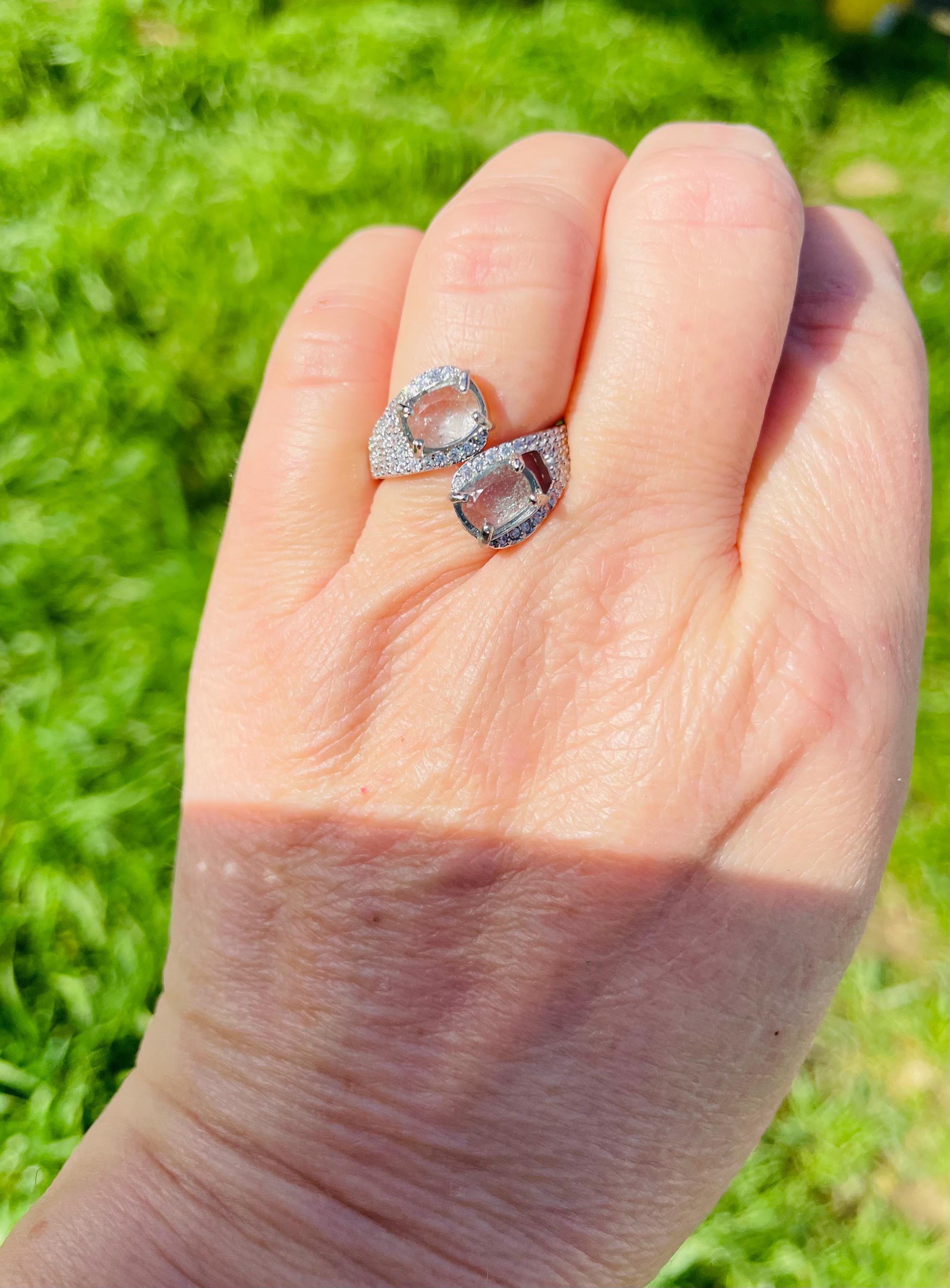 Bague En Aigue-marine Surélevée - Pierre 16x12x7mm - Argent 925 - Taille Réglable 52-59