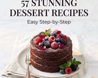 57 Easy Dessert Recipes eBook – Digital Recipe Book PDF for Beginners – Instant Download