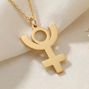Pluto Symbol Necklace | 925 Sterling Silver Gold Plated | Minimalist Spiritual Transformation | Meaningful Gift for Her