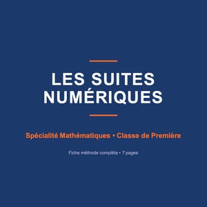 Fiche de révision Maths Spécialité Première - Les Suites Numériques - PDF à imprimer - FichesExpress