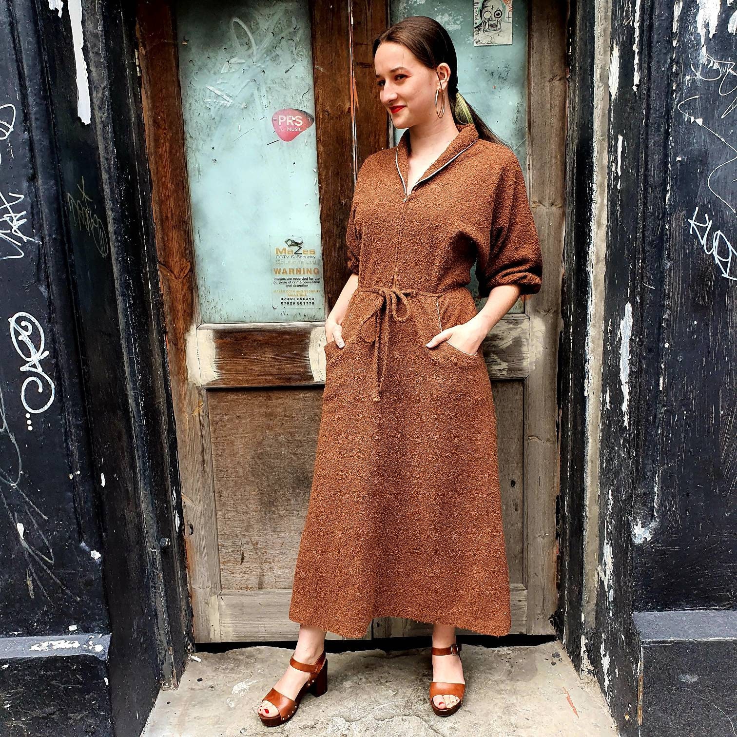 zip front house dress