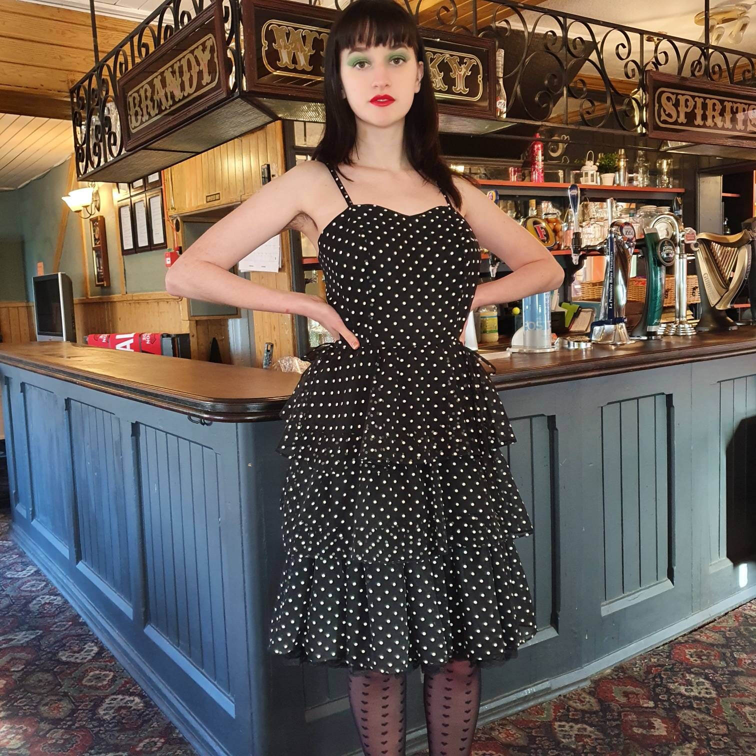 polka dot 80s dress