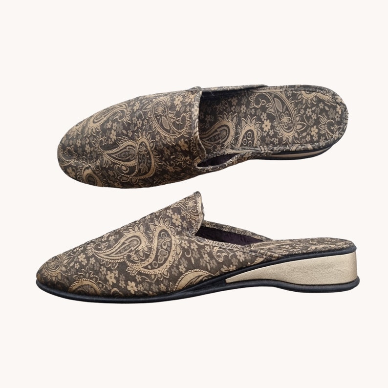 Vintage Vtg 1980s 80s 90s Gold Paisley Damask Lounge Lizard Fancy Slip