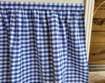 Gingham curtains, custom sink skirt, cupboard counter valance, Kitchen Curtain, storage unit cover Cabinet panel gingham check