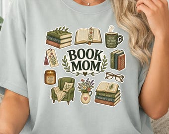 Book Mom Graphic Tee | Cozy Bookish Reading Lover Shirt for Women