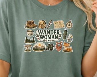 Wander Woman Shirt | Outdoor Adventure Graphic Tee | Hiking Gift