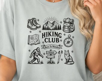 Born to Wander Hiking Club Graphic Tee | Mountain Lover Gift