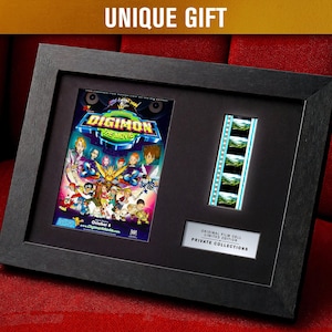 DIGIMON: The Movie (2000) Celle autentiche da 35 mm / Cornice LED e pannello di supporto / Memorabilia di animazione anime / Regalo unico per fan con decorazione murale per la stanza