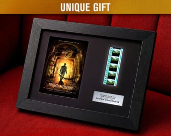NACHTS im MUSEUM (2006) authentische 35 mm Filmzellen | LED-Rahmen & Passepartout-Board | Fantasy Komödie Film Memorabilien | Einzigartiges Geschenk für einen Fan