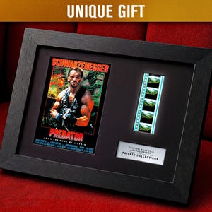 PREDATOR (1987) Autentiska 35 mm filmceller | LED-ram och passepartoutalternativ | Sci-fi-actionfilmsminnen | Unik filmväggkonstpresent