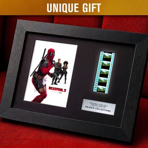 DEADPOOL 2 (2018) Celle di pellicola 35 mm autentiche / Opzioni cornice LED e passepartout / Memorabilia di film d'azione e commedia / Regalo di arte murale unico