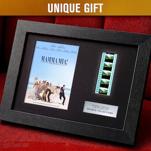 MAMMA MIA! (2008) Autentiska 35 mm filmceller | LED-ram och passepartoutalternativ | Musikalisk romantisk komedifilmminnen | Väggkonstpresent