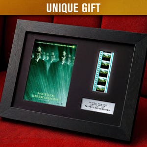 MATRIX REVOLUTIONS (2003) Autentiska 35 mm filmceller | LED-ram och passepartoutalternativ | Sci-fi-actionminnessaker | Unik väggkonstpresent