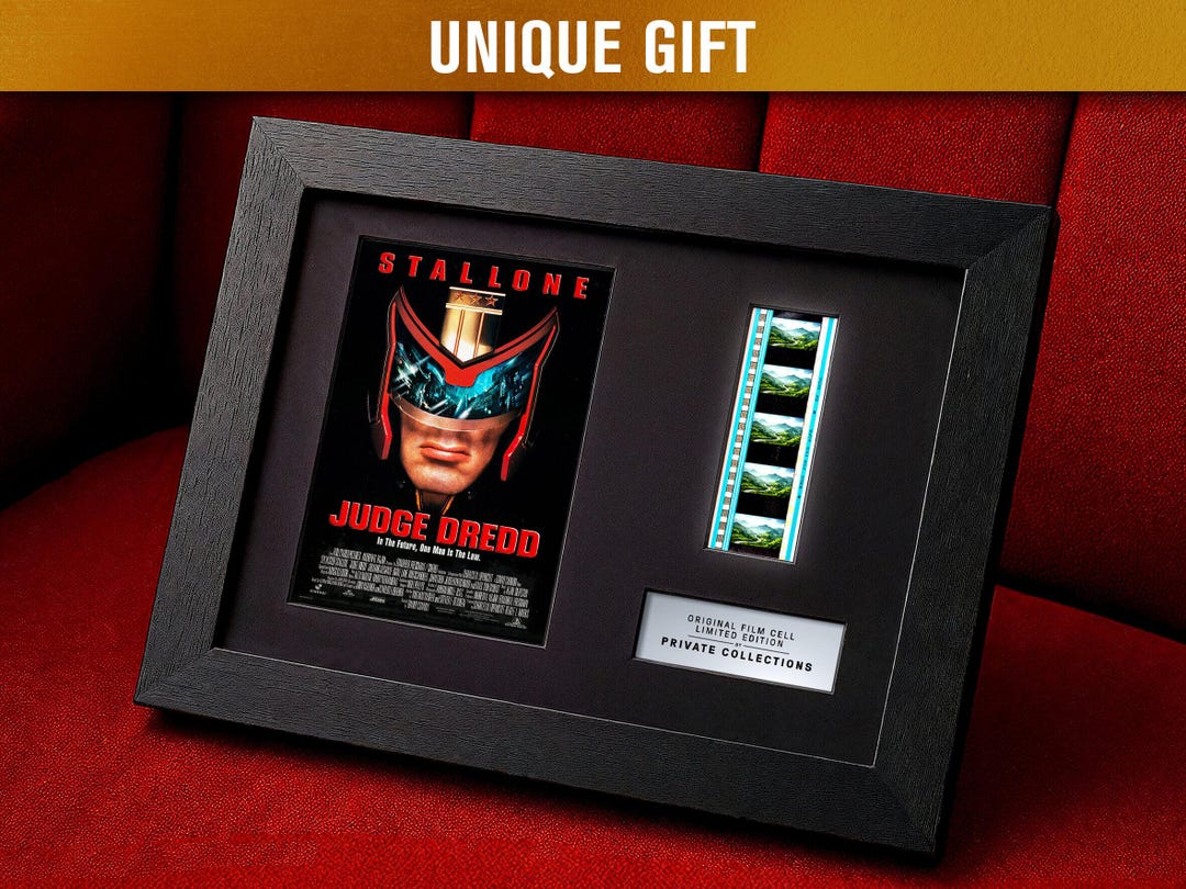 Dredd 2012 Frames JUDGE DREDD (1995) Authentic 35mm Film Cells | LED Frame & Mat Board ...