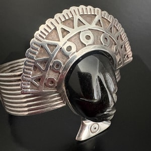 Taxco Mexican Silver Aztec Bracelet - Etsy
