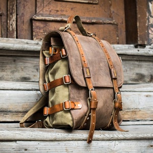 Leather Backpack - Vintage Style, Personalized, Handmade by Ladybuq, Shoulder bag & Rucksack Comfortable gift