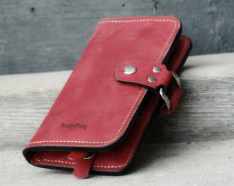 Leather checkbook wallet handmade coin purse   LadyBuQ Wallet