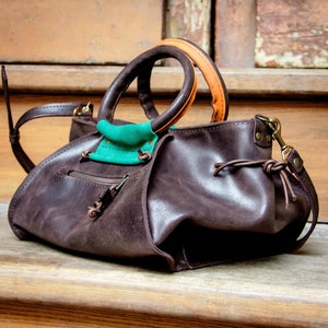 Bolso de cuero estilo hobo vintage, bolso informal, bolso de mano LadyBuQ, bolso cruzado, regalo para esposa, regalo de aniversario