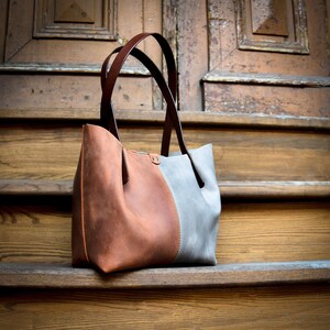 Original Leather Women Tote Bag High quality natural leathers Well crafted handbag shoulder bag personalizable handmade by LadyBuQ Art image 2