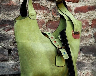 Borsa a mano in pelle oversize color lime Borsa a mano Borsa a mano personalizzata Borsa da donna LadyBuq Borsa retrò Borsa a mano Borsa a tracolla Borsa regalo