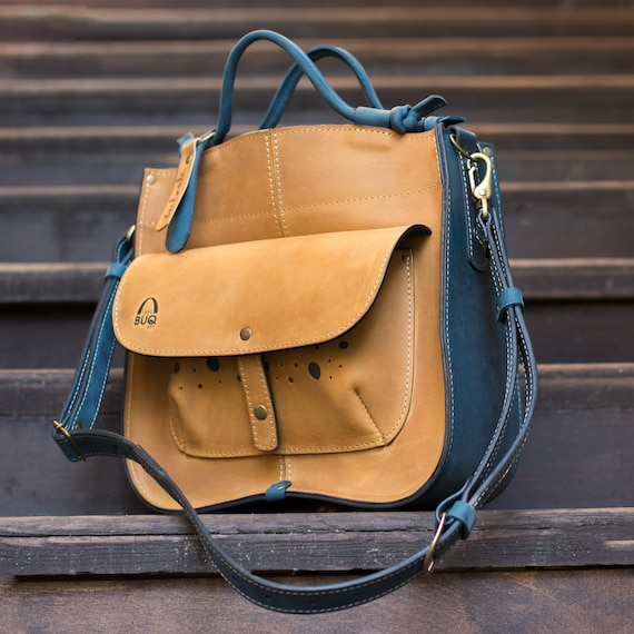 Sac a store main cuir naturel
