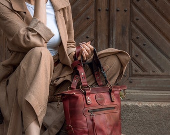 Woman purse,  leather personalized handbag,  real handicraft, unique and original shoulder crossbody bag by Ladybuq exclusive purse