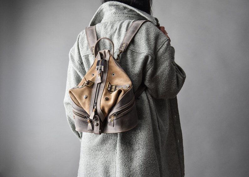 personalized leather backpack