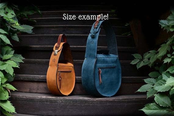 Round Handbag Handmade Purse Shoulder Bag Full Grain Leather Bag With Long Strap Crossbody Bag Gift for Wife Ladybuq Etsy Ireland