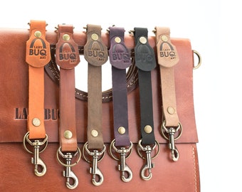 Handmade Leather Keychain by Ladybuq Art