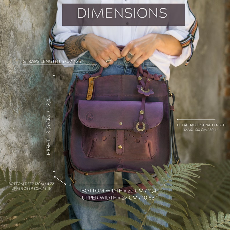 Vollnarbenledertasche Damentasche LadyBuQ Personalisierte Ledertasche originelle Handtasche perfektes Geschenk Laptoptasche Ledertasche Bild 8