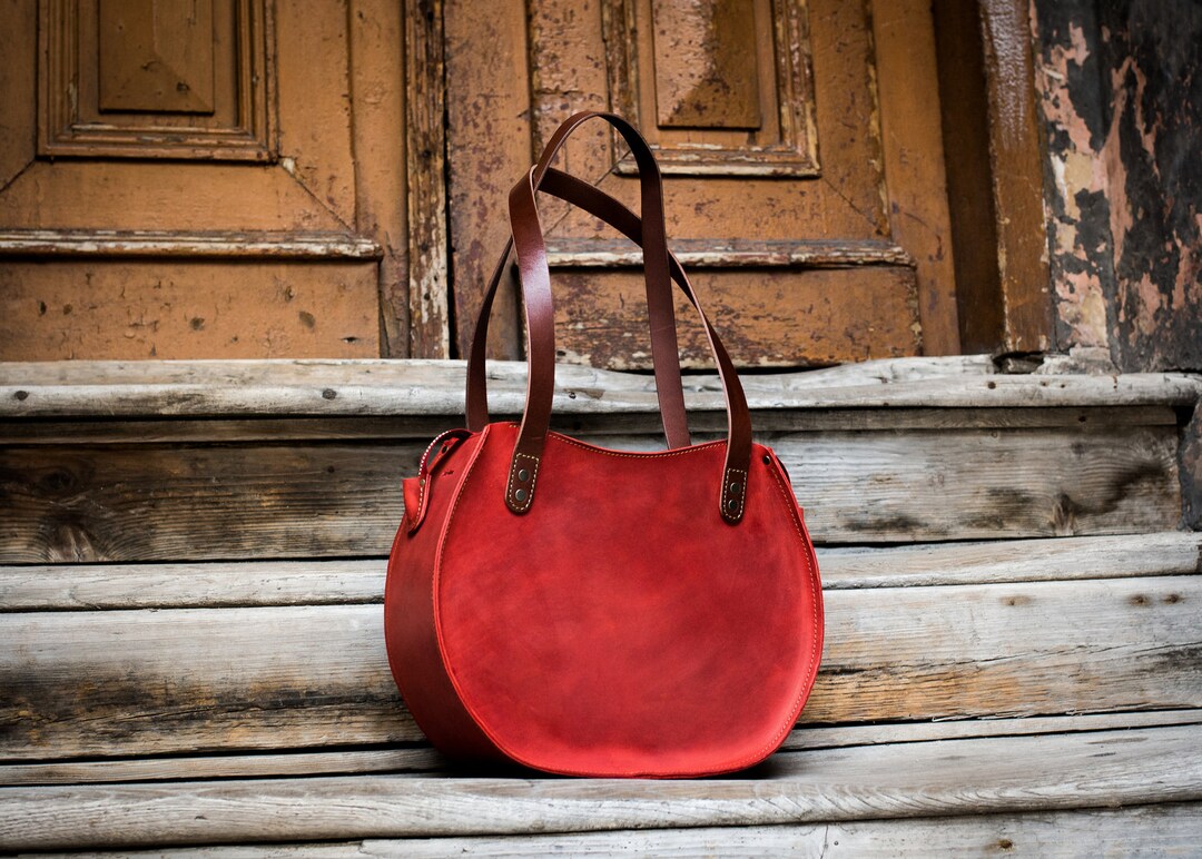 Handbag Tote Leather Handmade Purse Office Bag Real Leather Etsy