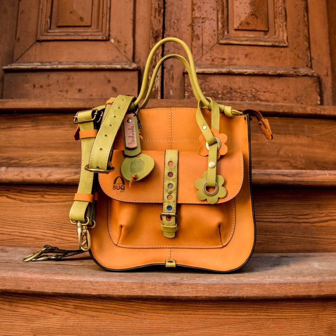 Full Grain Leather Bag Unique Woman Tote Personalized Gift Original